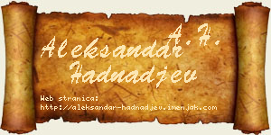 Aleksandar Hadnađev vizit kartica